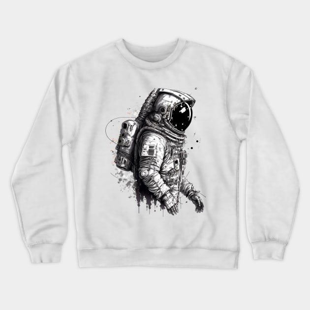 The Cosmic Street Artist: An Astronaut's Journey in the Cosmos Crewneck Sweatshirt by Abili-Tees